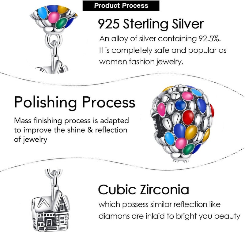 VALGACLS 925 Sterling Silver Family Love Mom Mouse Heart Charms for Bracelets Necklace Valentine's Day Mother's Day Jewelry Charm for Women - Image 4